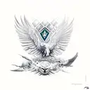 eagle side on with wings tattoo design idea