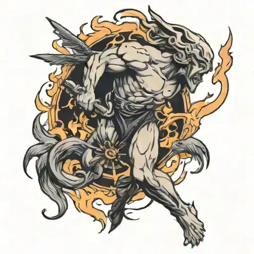 prometheus stealing fire tattoo design idea