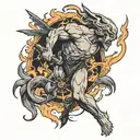 prometheus stealing fire tattoo design idea