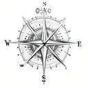 Skull compass tattoo design idea