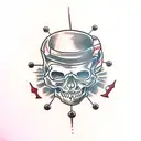 Skull with dagger  tattoo design idea