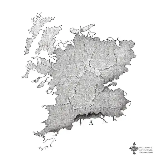 map of Spain and uk tattoo design idea