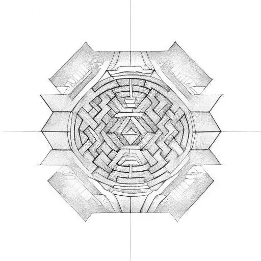 labyrinth tattoo design idea