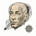 eminem face portrait tattoo design idea