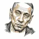 eminem face portrait tattoo design idea