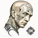 eminem face portrait tattoo design idea