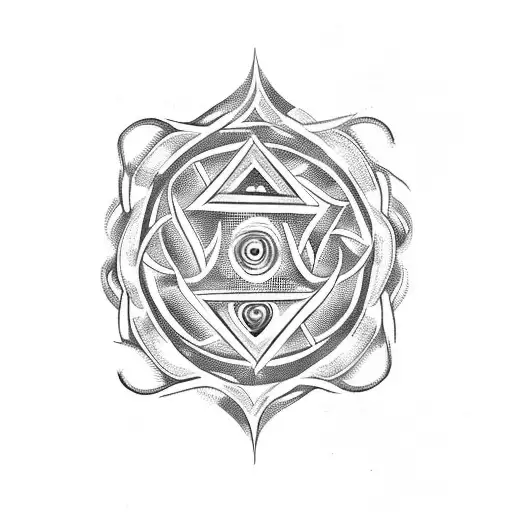 triskele with hourglass inside tattoo design idea