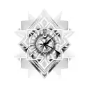 triaskete with sand clocks inside tattoo design idea