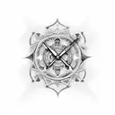 triaskete with sand clocks inside tattoo design idea