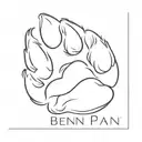 Dog's paw print with a name Ben tattoo design idea
