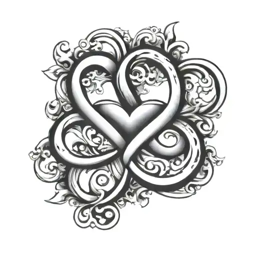 infinity symbol with heart tattoo design idea