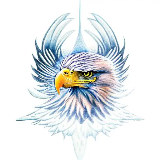 Eagle spreading wings tattoo design idea