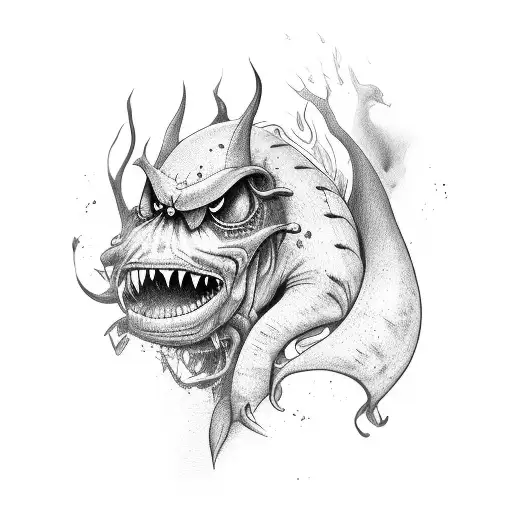 monster girl tattoo design idea