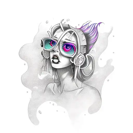 monster girl tattoo design idea