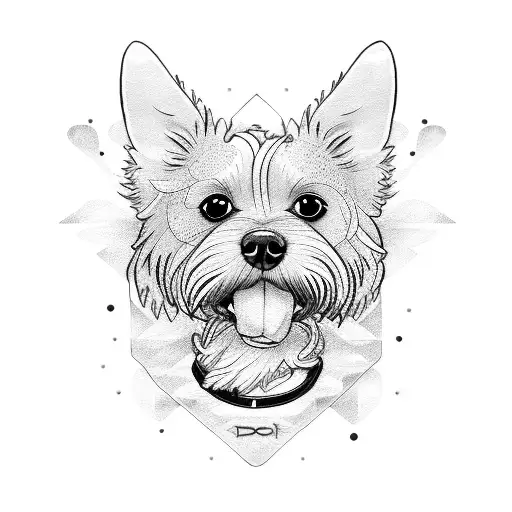 dog on a scooter tattoo design idea