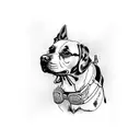 dog on a scooter tattoo design idea