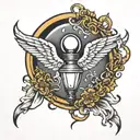 angel light bulb tattoo design idea