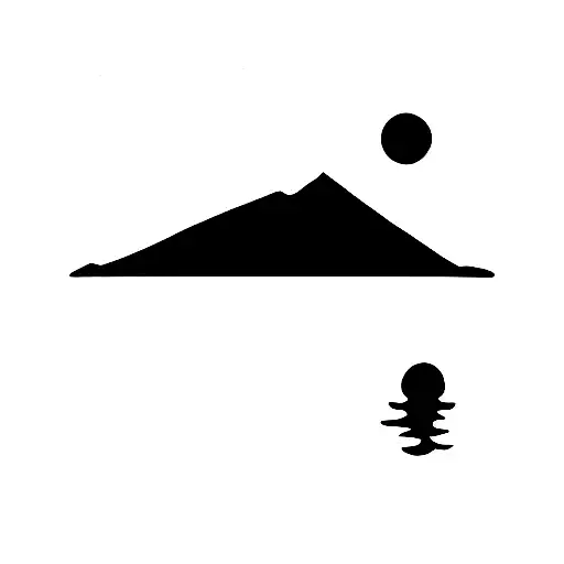 portuguese viola, sea and island tattoo design idea