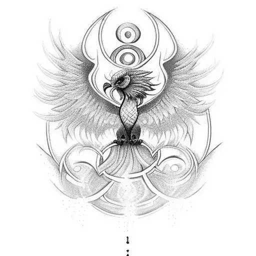 Craft a tattoo that symbolizes rebirth and immortality, incorporating the image of a phoenix tattoo design idea