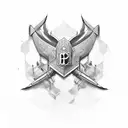 initials J R G A M R R tattoo design idea