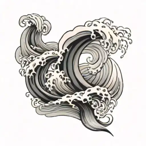 waves flowing tattoo design idea