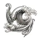 waves flowing tattoo design idea