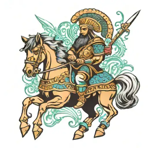 rostam persian warrior tattoo design idea