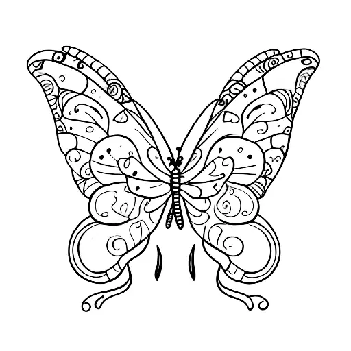 Butterflies in stomach representing love tattoo design idea
