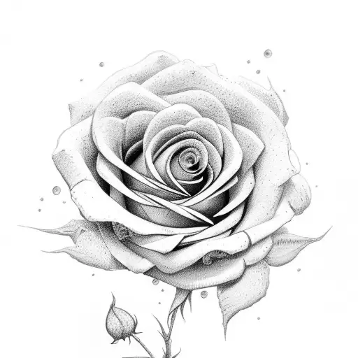 burning rose flower tattoo design idea