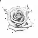 Loyalty with a burning rose tattoo design idea