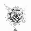 Loyalty with a burning rose tattoo design idea