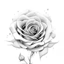 burning rose flower tattoo design idea