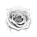 burning rose flower tattoo design idea