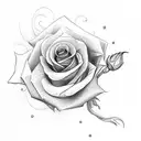 burning rose flower tattoo design idea
