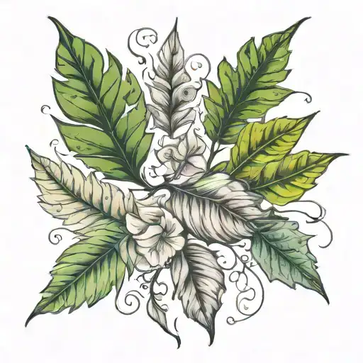 generate a tattoo template of leaves that go from my chest to my back tattoo design idea