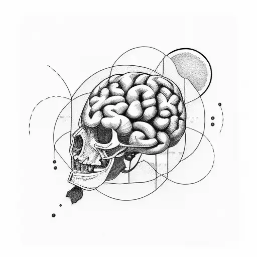 wanderlust brain tattoo design idea