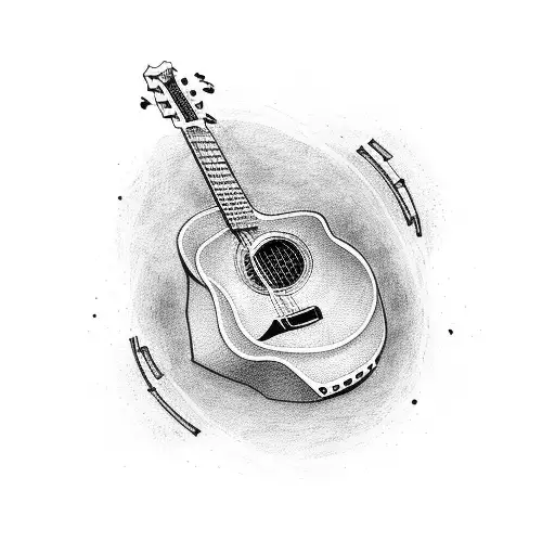 tattoo with guitar and mic tattoo design idea