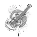 tattoo with guitar and mic tattoo design idea