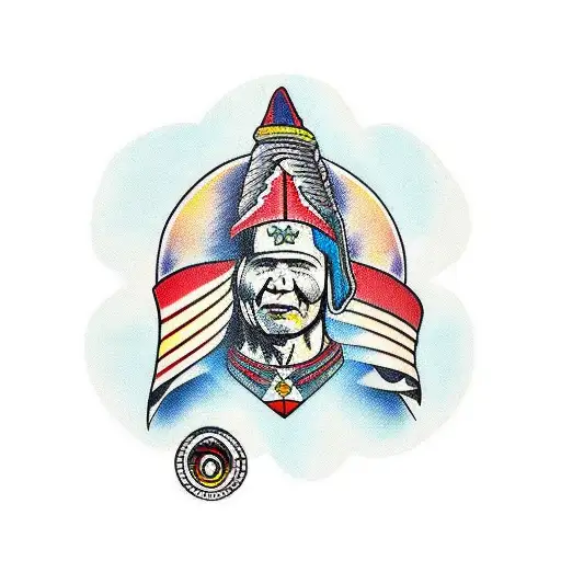 chief arrowhead combined with shuttlecock tattoo design idea