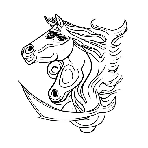 a horse driving a harley davidson motorcycle tattoo design idea