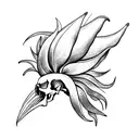 bird of paradise with skull tattoo design idea