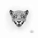 jaguar face with ametist tattoo design idea