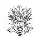 Dragon Ball Z character casting a spell tattoo design idea
