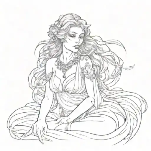 full body Aphrodite realistic sexy girl shoulder tattoo tattoo design idea
