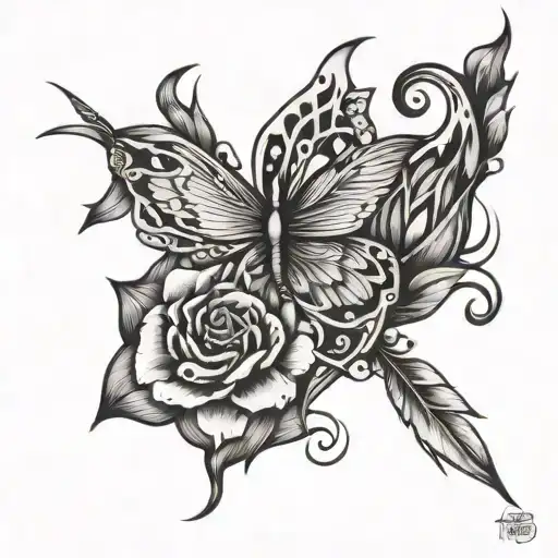 through thick and thin lines tattoo design idea