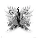 peacock, wings spread, detailed, nature, looking striaght, feathers tattoo design idea
