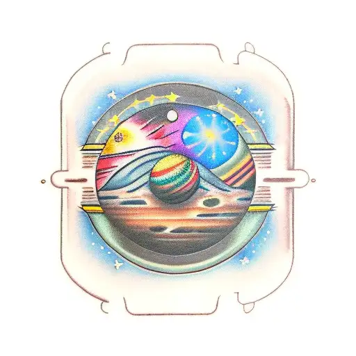Jupiter inside a Microwave tattoo design idea