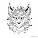 Create a dotwork tattoo featuring Naruto and Kurama in a powerful and dynamic pose, surrounded by their respective symbols tattoo design idea