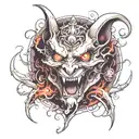 upper sleeve wraping to the chest or on the chest and its going to be a rift with 5 demons crawling out  ADHD - an imp c tattoo design idea