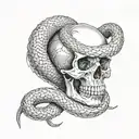 skull with snake intertwined representing the second amendment   tattoo design idea